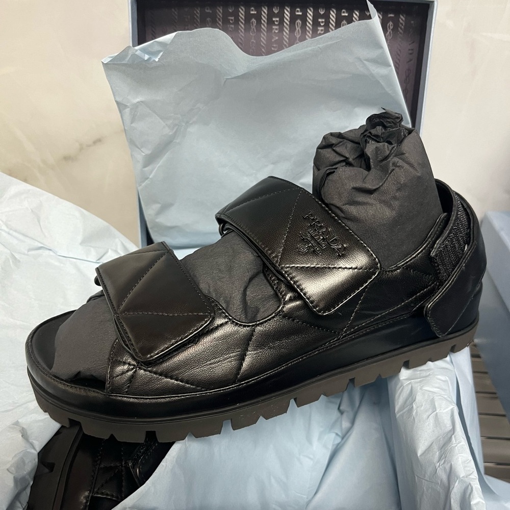 Prada Padded nappa leather sandals - Picture 6 of 7